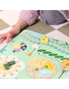 CLASSIC WORLD Drewniana Tablica Manipulacyjna "Mój pierwszy kalendarz" Zegar dla Dzieci 2