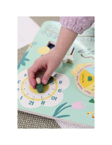 CLASSIC WORLD Drewniana Tablica Manipulacyjna "Mój pierwszy kalendarz" Zegar dla Dzieci