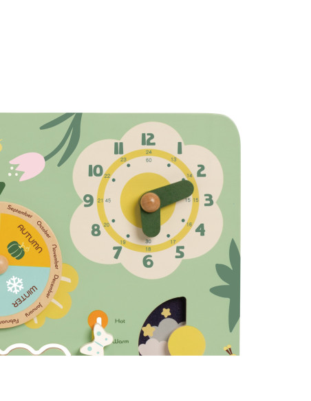 CLASSIC WORLD Drewniana Tablica Manipulacyjna "Mój pierwszy kalendarz" Zegar dla Dzieci