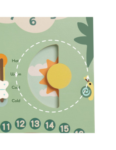 CLASSIC WORLD Drewniana Tablica Manipulacyjna "Mój pierwszy kalendarz" Zegar dla Dzieci