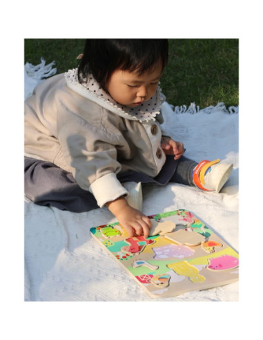 Classic World Drewniana Układanka Dopasuj Zwierzęta Farma