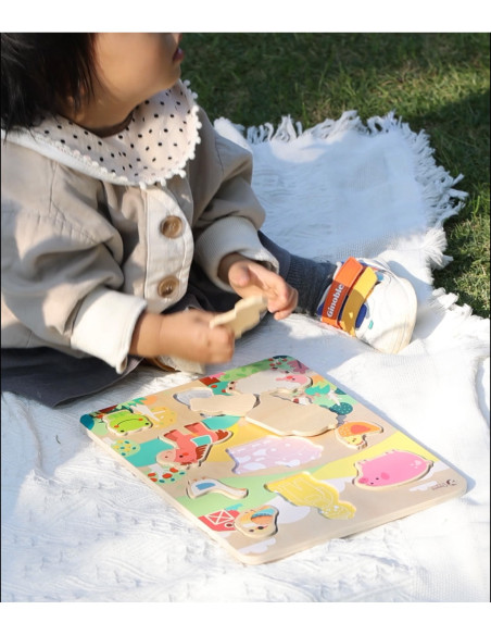 Classic World Drewniana Układanka Dopasuj Zwierzęta Farma