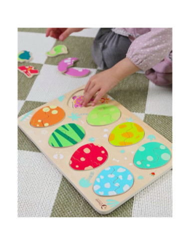 Classic World Drewniana Układanka Jajka Dinozaurów