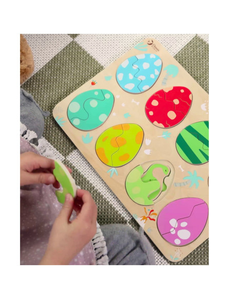 Classic World Drewniana Układanka Jajka Dinozaurów