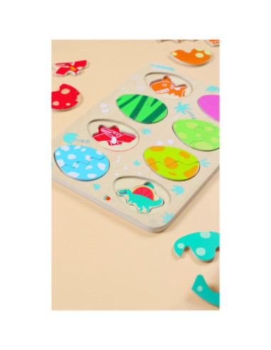 Classic World Drewniana Układanka Jajka Dinozaurów