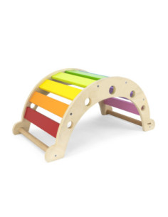 VIGA Wooden Rocker Bridge 2 in 1 Montessori Rainbow Swing
