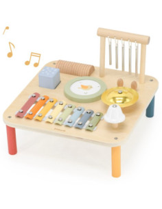 Viga Drewniany Stolik Edukacyjny Muzyczny Sensoryczny 7W1