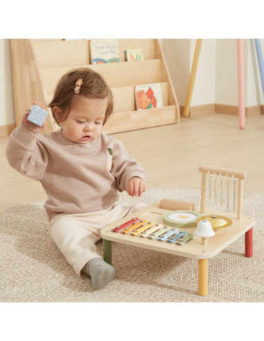 Viga Drewniany Stolik Edukacyjny Muzyczny Sensoryczny 7W1