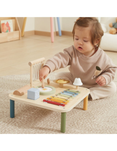 Viga Drewniany Stolik Edukacyjny Muzyczny Sensoryczny 7W1