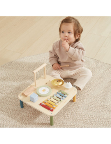 Viga Drewniany Stolik Edukacyjny Muzyczny Sensoryczny 7W1