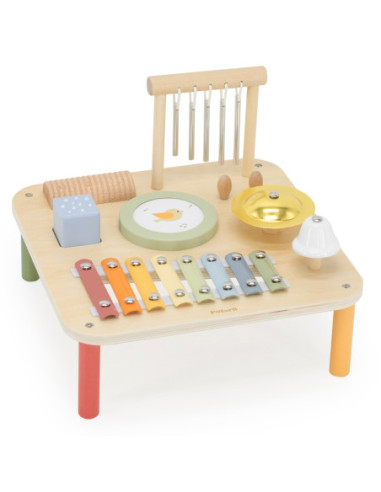 Viga Drewniany Stolik Edukacyjny Muzyczny Sensoryczny 7W1
