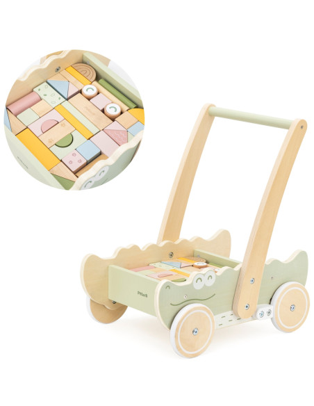 Viga Drewniany Wózek Na Klocki Pchacz