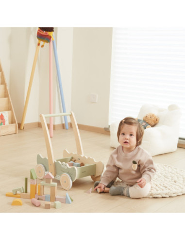 Viga Drewniany Wózek Na Klocki Pchacz