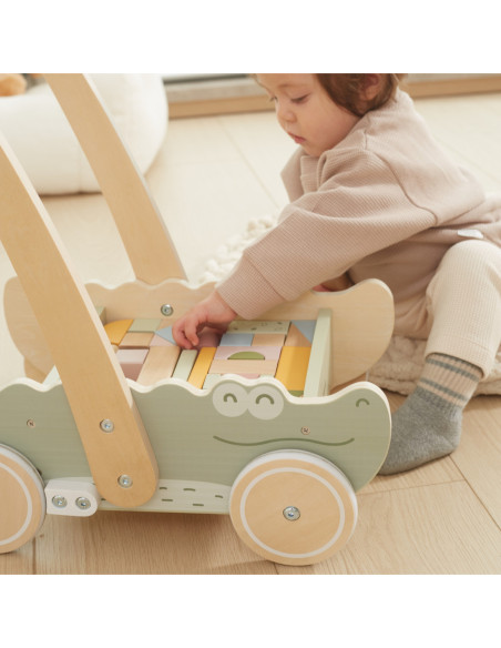 Viga Drewniany Wózek Na Klocki Pchacz