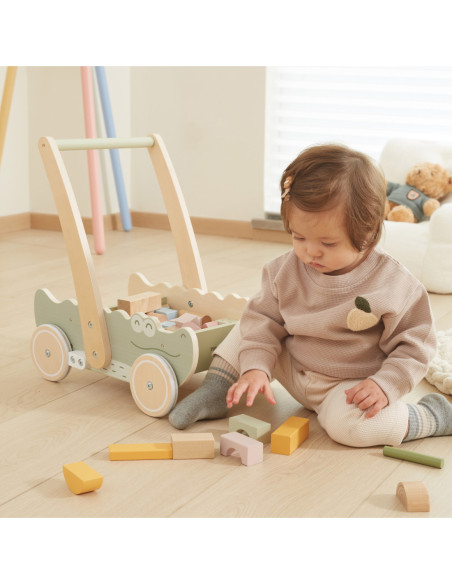 Viga Drewniany Wózek Na Klocki Pchacz