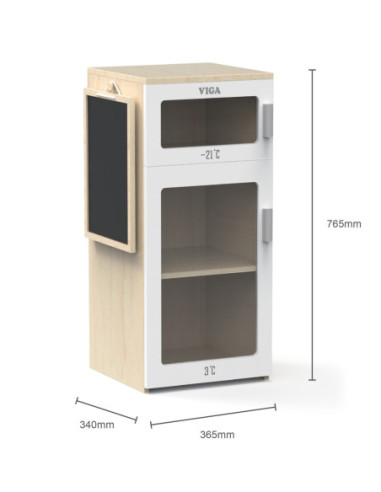 Viga Drewniana Lodówka Z Tablicą Kredową