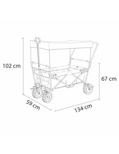 AXI Składany Wózek Plażowy z Dachem Hamulcem i Torbą 80Kg