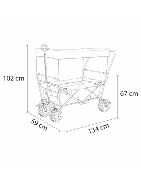 AXI Składany Wózek Plażowy z Dachem Hamulcem i Torbą 80Kg