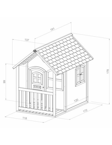 AXI Drewniany Domek z Oknami Alex Playhouse 178 cm