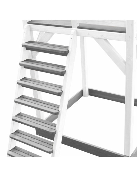 AXI Plac Zabaw Drewniany Wieża Podwójną Huśtawką Drabinki Wspinaczkowe Zjeżdżalnia XLL