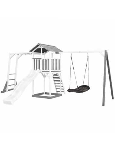 AXI Plac Zabaw Drewniany Wieża z Huśtawką Drabinki Wspinaczkowe Zjeżdżalnia XLL