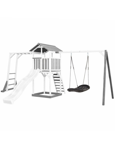 AXI Plac Zabaw Drewniany Wieża z Huśtawką Drabinki Wspinaczkowe Zjeżdżalnia XLL