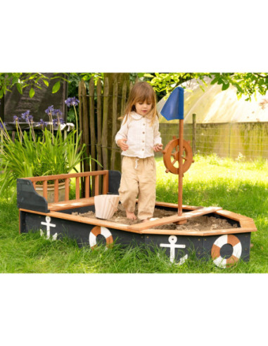 AXI Drewniana Piaskownica Doris ze Schowkiem + Pokrowiec 153 cm