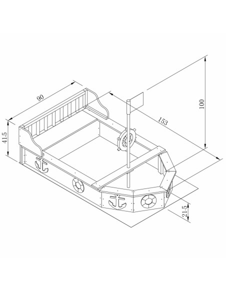 AXI Drewniana Piaskownica Doris ze Schowkiem + Pokrowiec 153 cm