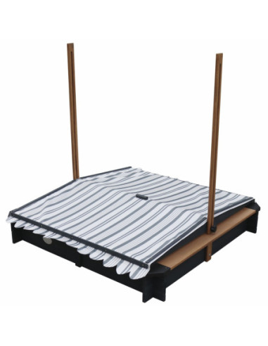 AXI Drewniana Piaskownica z Daszkiem Zamykana z Ławkami