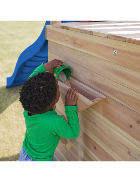 AXI Drewniany Duży Plac Zabaw Huśtawki Zjeżdżalnia Wieża + Piaskownica