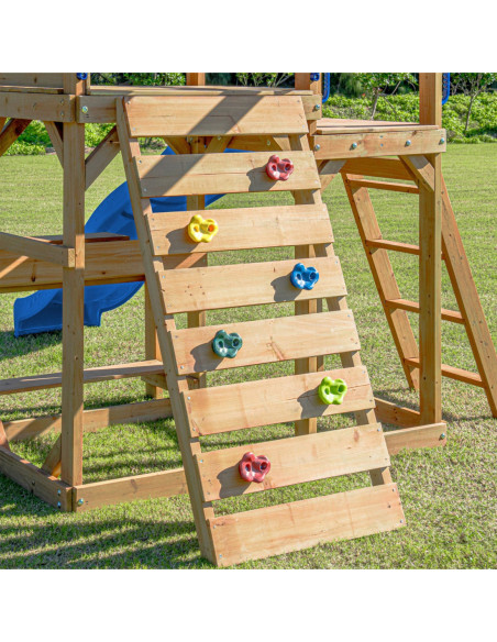 AXI Mitch - Duży Plac Zabaw Drewniany Zjeżdżalnia Hustawki Ścianka Wspinaczkowa + Wieża