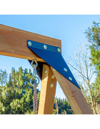 AXI Mitch - Duży Plac Zabaw Drewniany Zjeżdżalnia Hustawki Ścianka Wspinaczkowa + Wieża