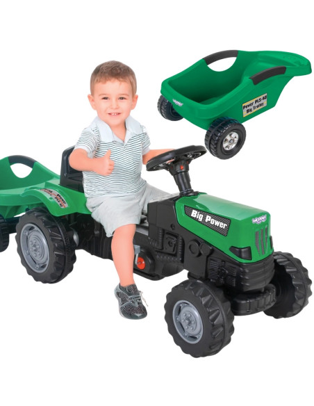 Woopie Zielony Traktor Na Pedały Big Power Z Przyczepą