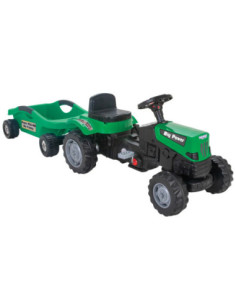 Woopie Zielony Traktor Na Pedały Big Power Z Przyczepą 2