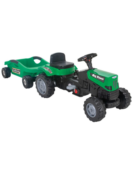 Woopie Zielony Traktor Na Pedały Big Power Z Przyczepą