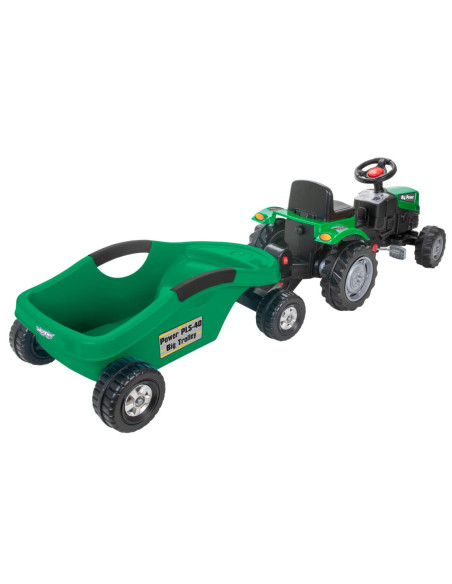 Woopie Zielony Traktor Na Pedały Big Power Z Przyczepą