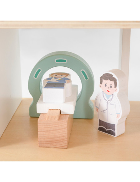 VIGA Drewniany 3 Piętrowy Szpital Zestaw
