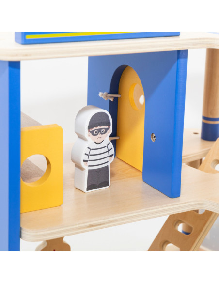 VIGA Drewniany 3 Piętrowy Posterunek Policyjny Zestaw