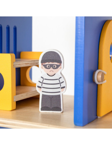 VIGA Drewniany 3 Piętrowy Posterunek Policyjny Zestaw