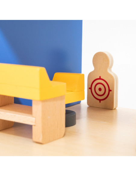 VIGA Drewniany 3 Piętrowy Posterunek Policyjny Zestaw