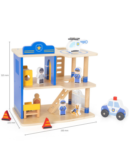 VIGA Drewniany 3 Piętrowy Posterunek Policyjny Zestaw