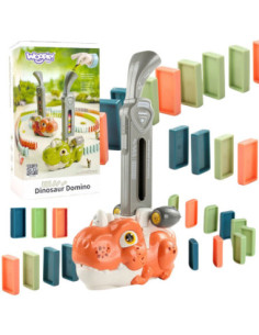 WOOPIE Electric Train Locomotive for Domino Blocks Dinosaur Orange - 8 pcs.