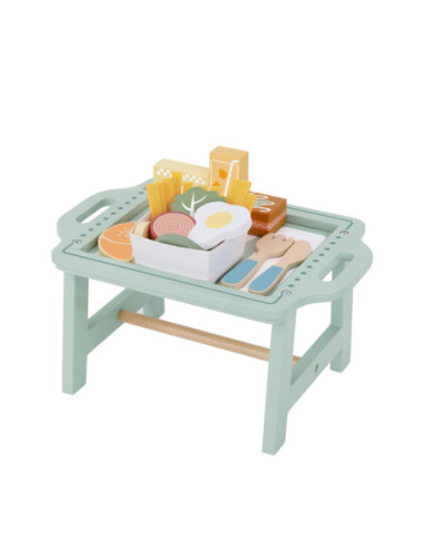 WOOPIE GREEN Zestaw Śniadaniowy z Tacą i Akcesoriami Serwis Pastelowy