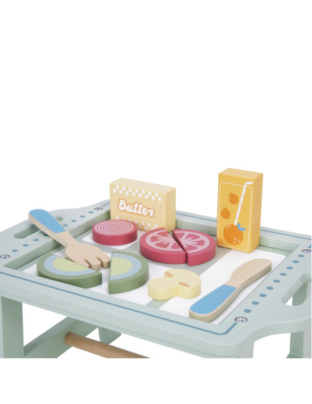 WOOPIE GREEN Zestaw Śniadaniowy z Tacą i Akcesoriami Serwis Pastelowy