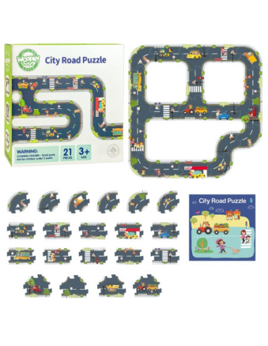 WOOPIE GREEN Droga Puzzle dla Dzieci Autostrada Makieta 21 el. Certyfikat FSC