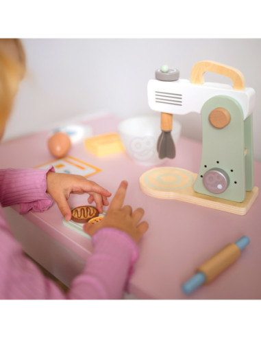 WOOPIE GREEN Drewniany Mikser Kuchenny Blender z Akcesoriami 11 el.