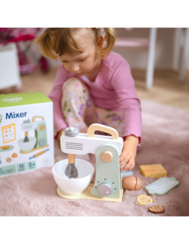 WOOPIE GREEN Drewniany Mikser Kuchenny Blender z Akcesoriami 11 el.