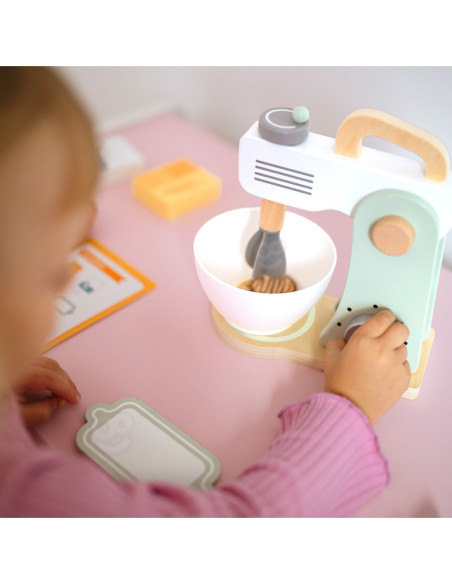 WOOPIE GREEN Drewniany Mikser Kuchenny Blender z Akcesoriami 11 el.