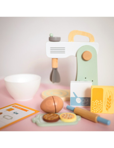 WOOPIE GREEN Drewniany Mikser Kuchenny Blender z Akcesoriami 11 el.