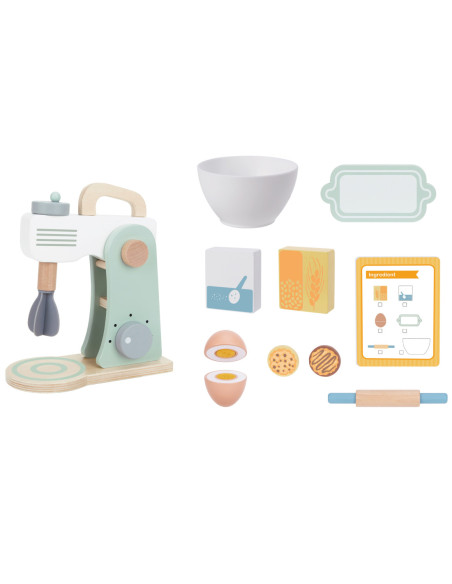 WOOPIE GREEN Drewniany Mikser Kuchenny Blender z Akcesoriami 11 el.